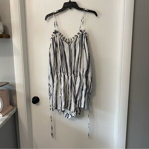 Elodie Anthropologie Striped Sleeveless Shorts Romper XL